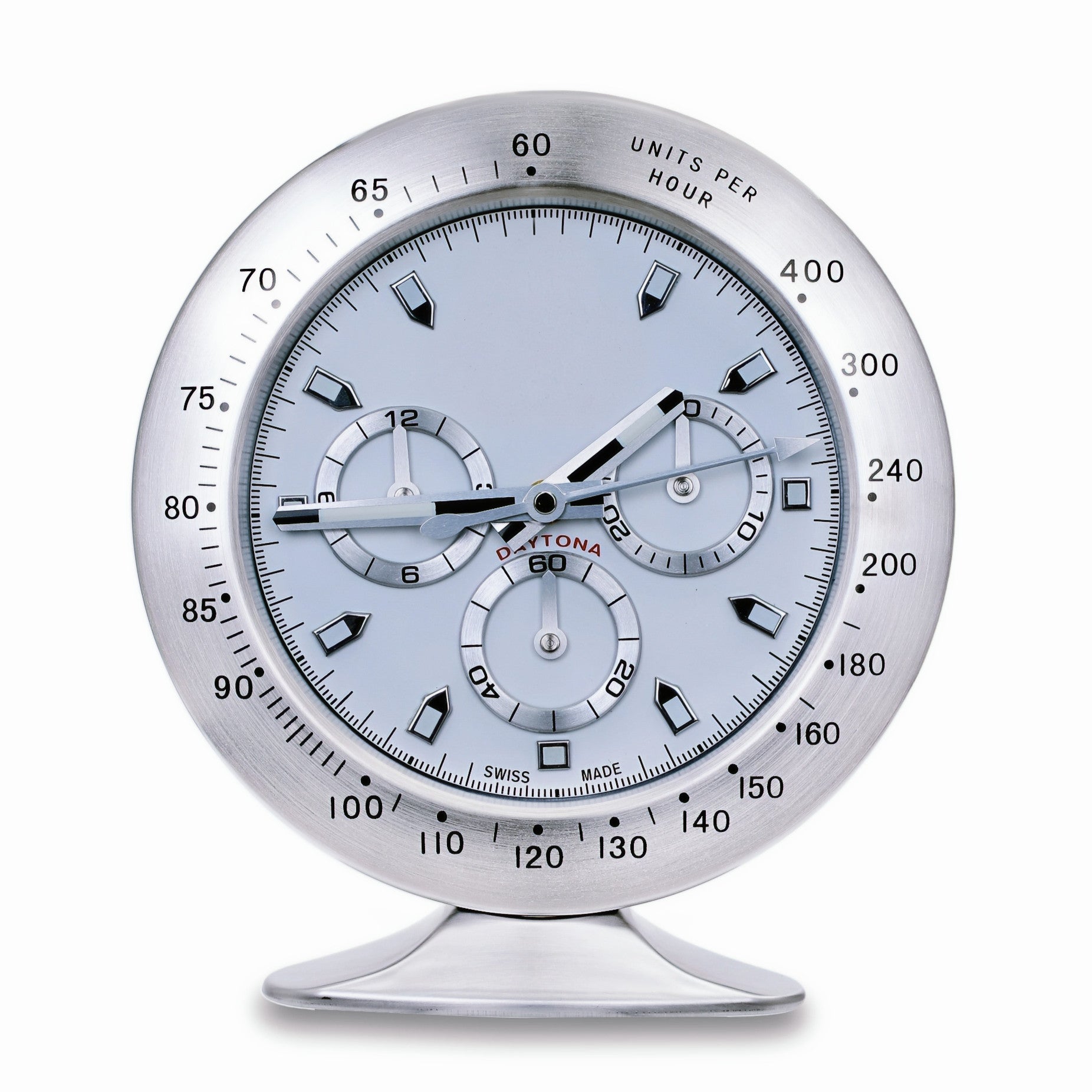 Dayto-Racing steel white panda chronograph-style luxury desk clock