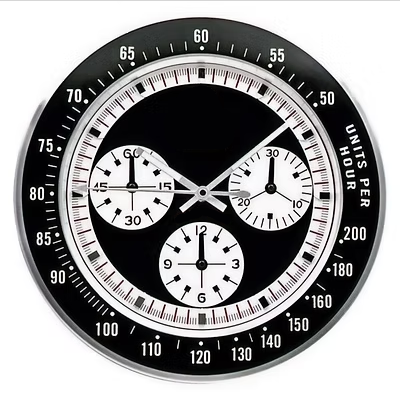 Daytona Paul Newman vintage black wall clock — motorsport-inspired horology décor