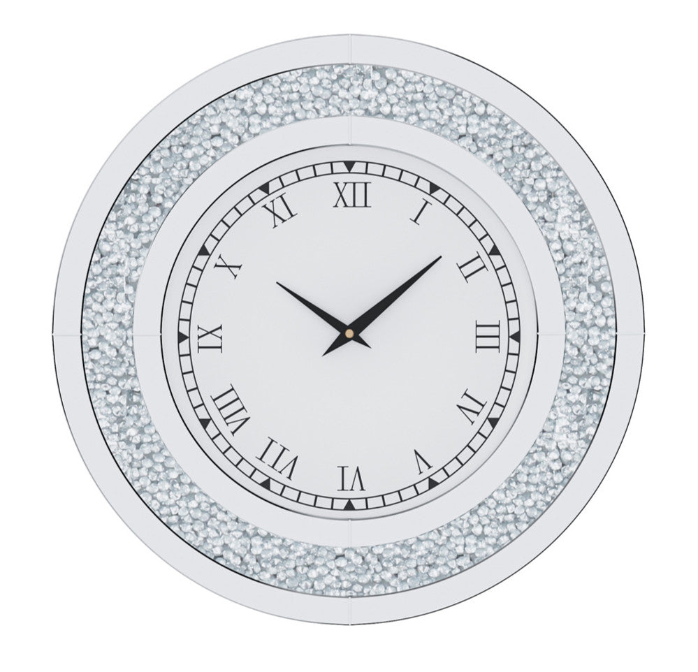 LUVODI luxury diamond large statement wall clock with crystal bezel