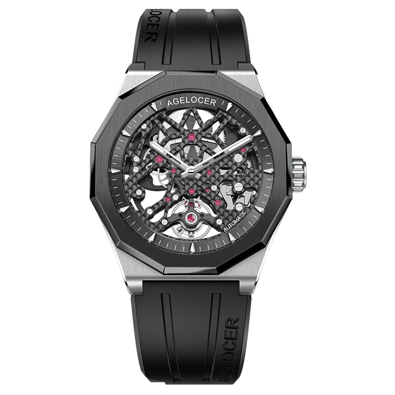 Skeleton automatic watch with Royal Oak style octagonal case 41mm