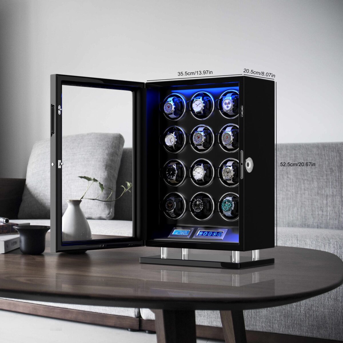 WFP Winder 12 | 12-Watch Automatic Winder – Wood & Leather