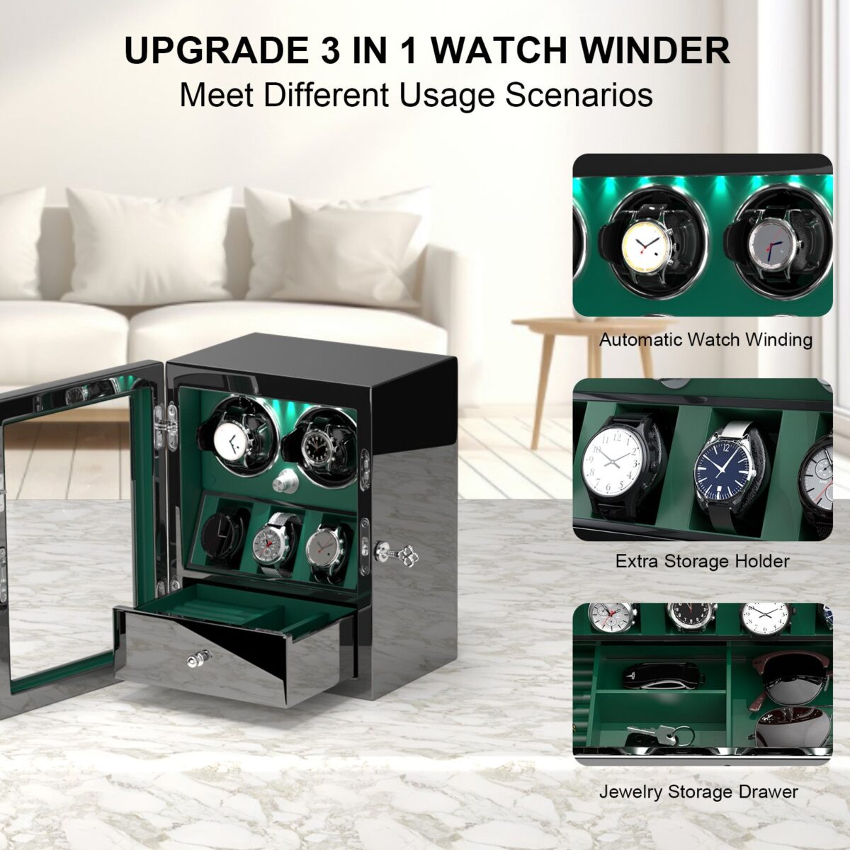 W-Winder Prestige Duo | 2-Watch Automatic Winder – Premium Display