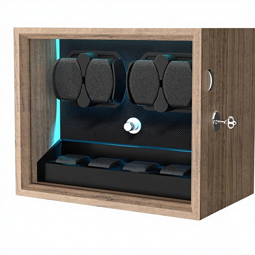 G-Winder 4X4 Automatic Watch Winder - Luxury Watch Storage by Wclocks - automatic watch winder, Black, Brown luxury design