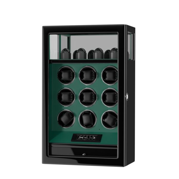 W-Winder Supreme 9+4 Automatic Watch Winder - Luxury Watch Storage by Wclocks - automatic watch winder, Black, Green, Red luxury design