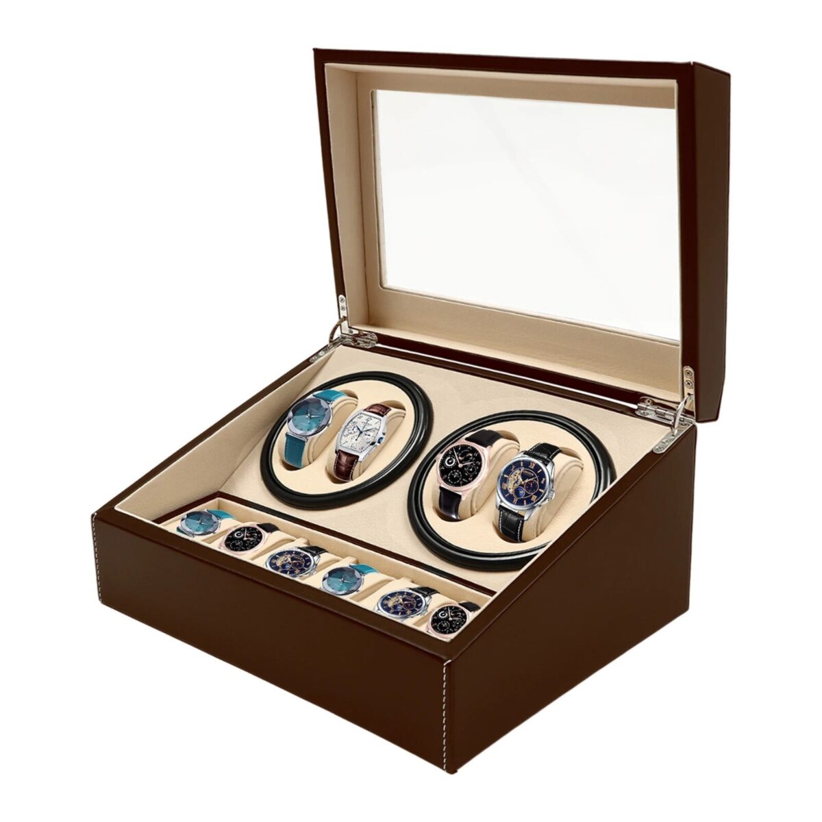 ChronoWhirl 4+6 Deluxe | 4-Watch Automatic Winder – Safe Storage