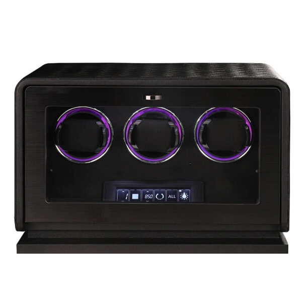 EleganceCraft Trio 3 Watch Automatic Watch Winder - Luxury Watch Storage by Wclocks - 3 watch winder, Black, Green, Orange luxury design
