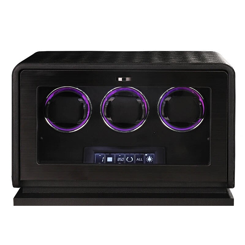 EleganceCraft Trio | 3-Watch Automatic Winder – Premium Wood