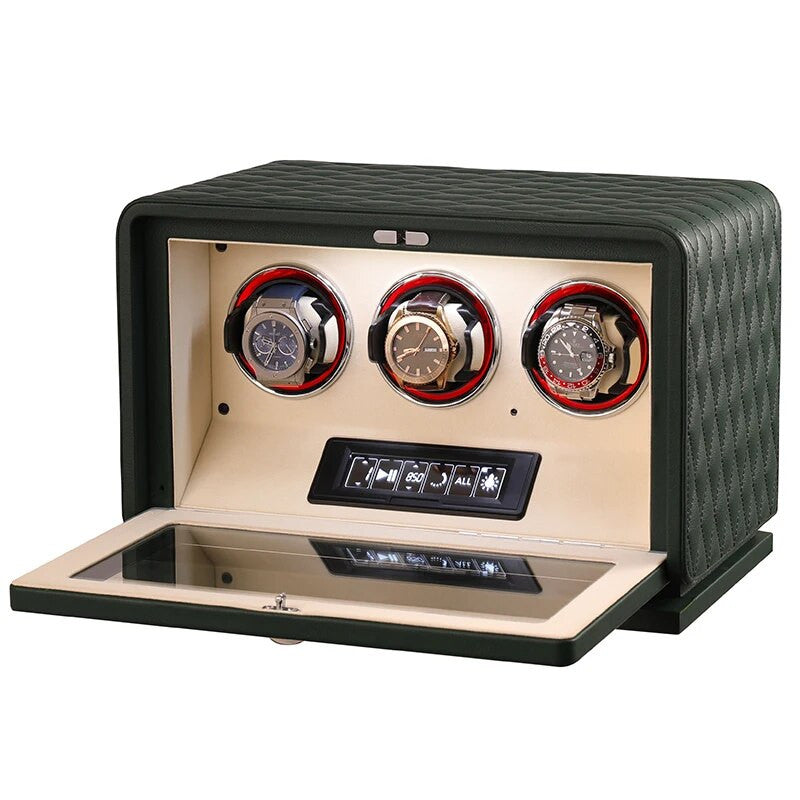 EleganceCraft Trio | 3-Watch Automatic Winder – Premium Wood