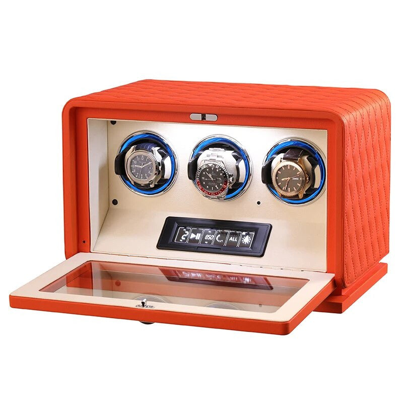 EleganceCraft Trio | 3-Watch Automatic Winder – Premium Wood