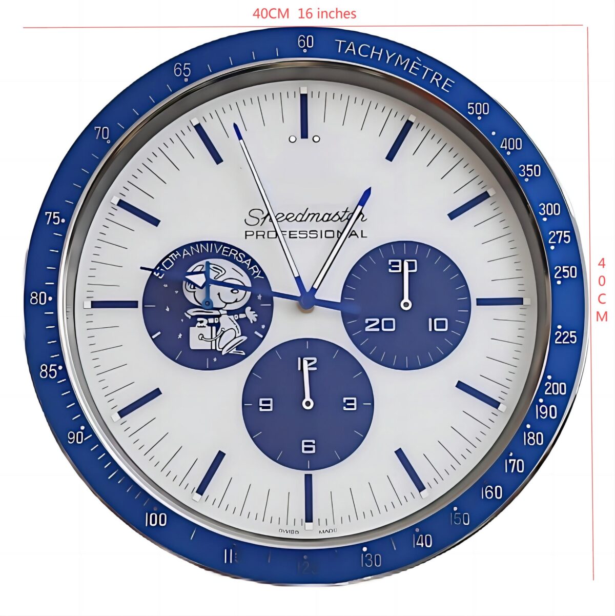 Moon Mission Blue | Luxury Wall Clock – Blue Racing Edition
