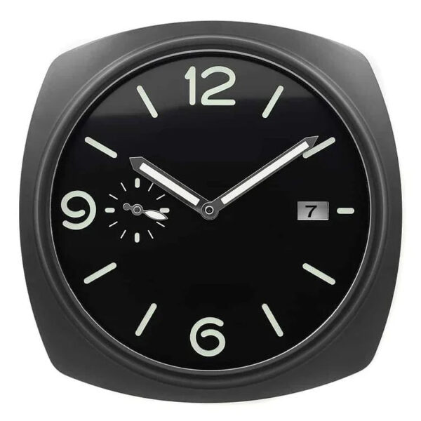 Marine Cushion Black | Luxury Wall Clock – Italian Marine Style