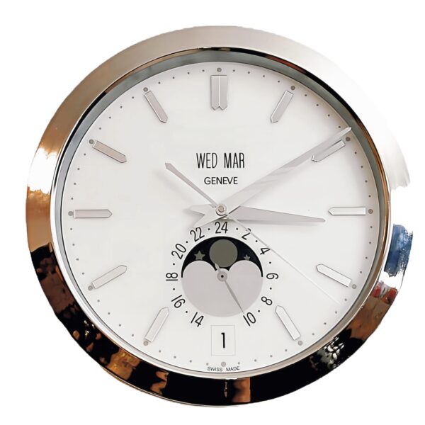 Moon Phases | Large Luxury Wall Clock – Perpetual Calendar Style