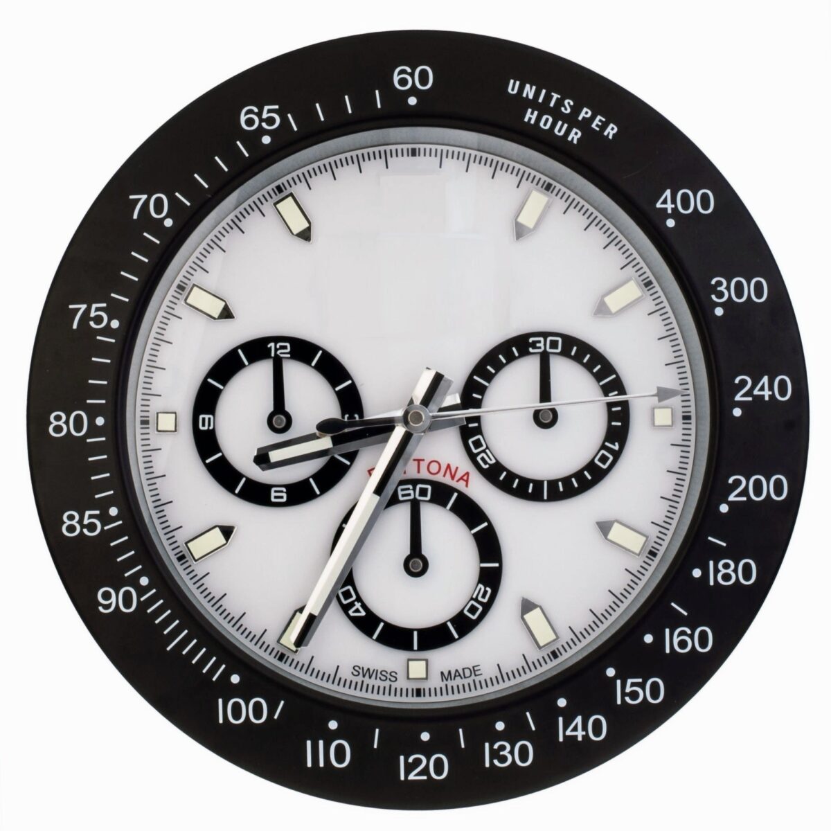 Panda Racing Chrono | Luxury Wall Clock – White Dial Racing Style