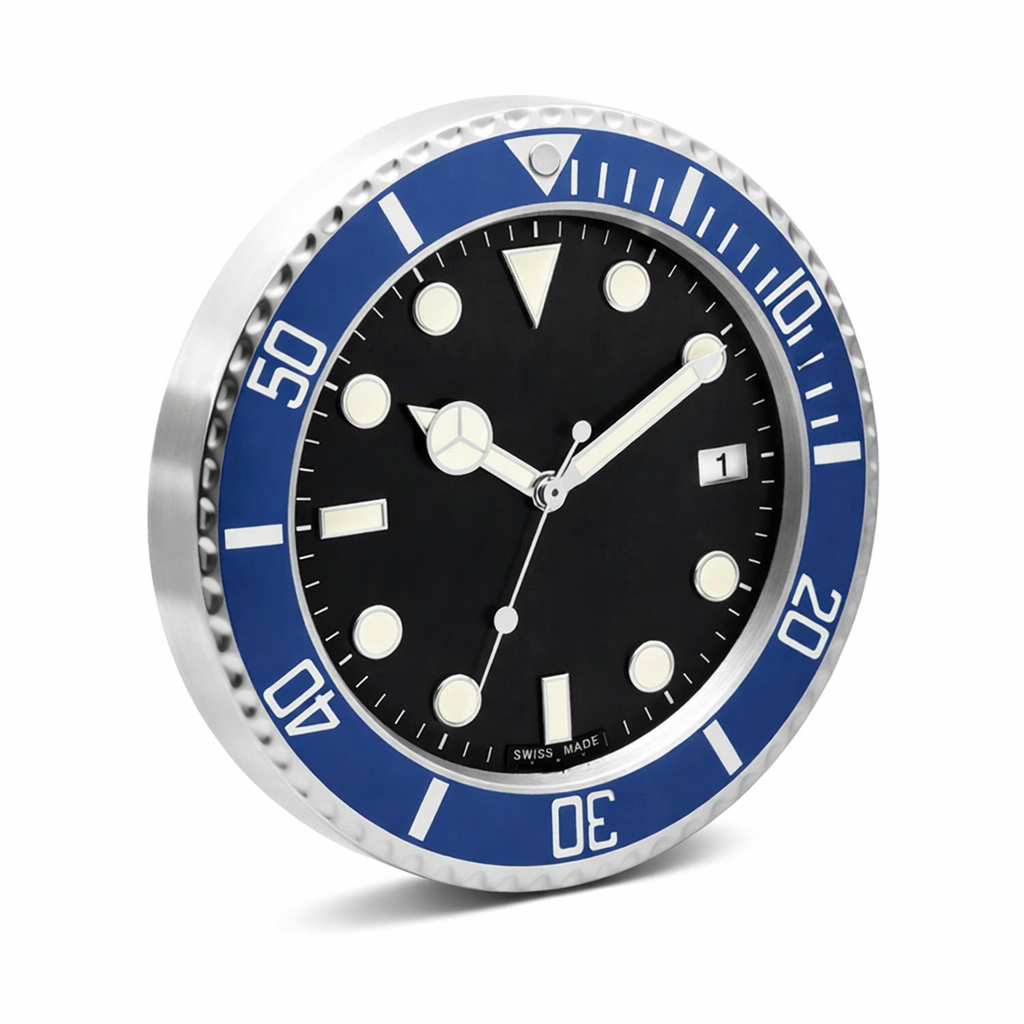 Diver Blue & Black | Luxury Wall Clock – Blue Two-Tone Style