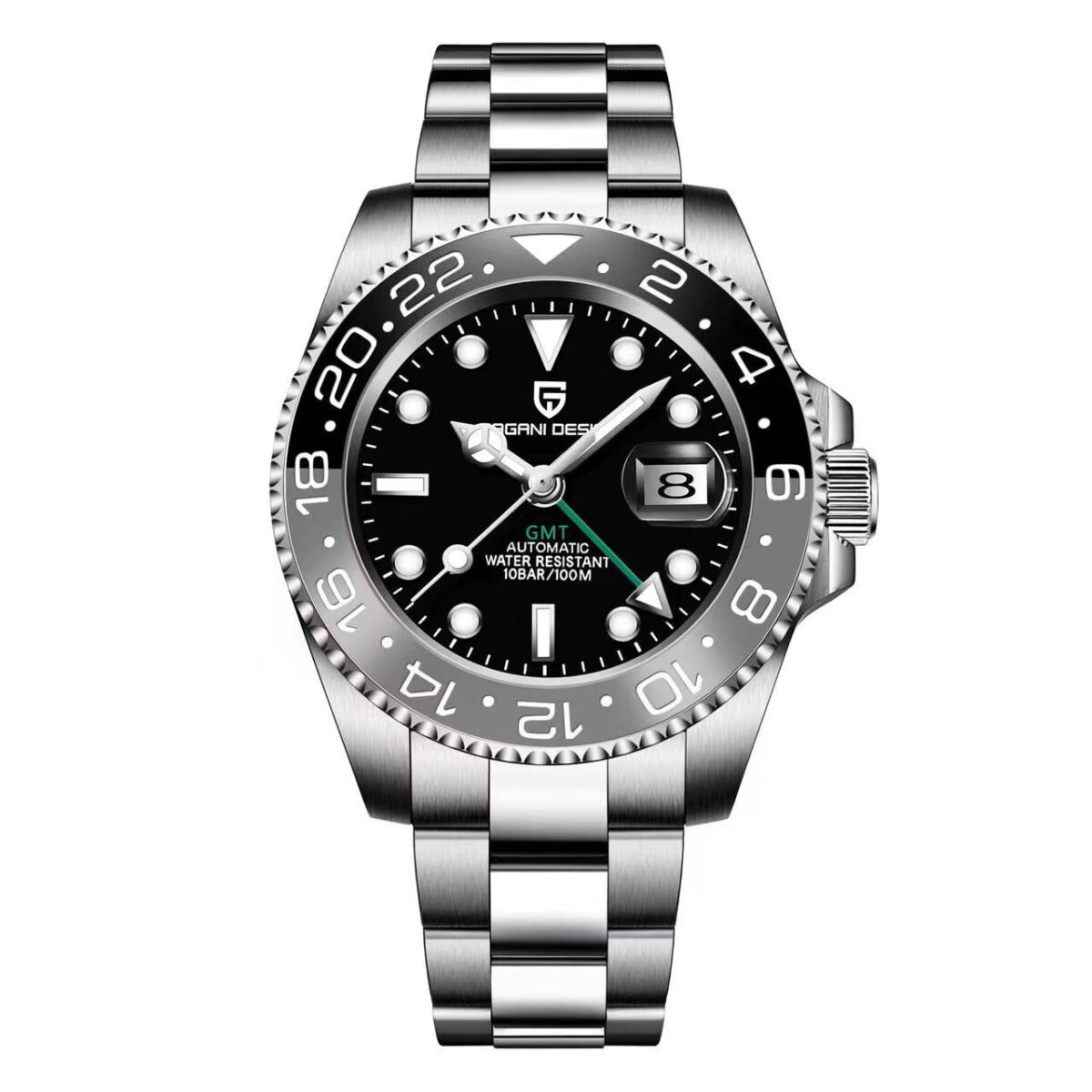 GMT Negro & Gris | Reloj GMT Automático – 40mm