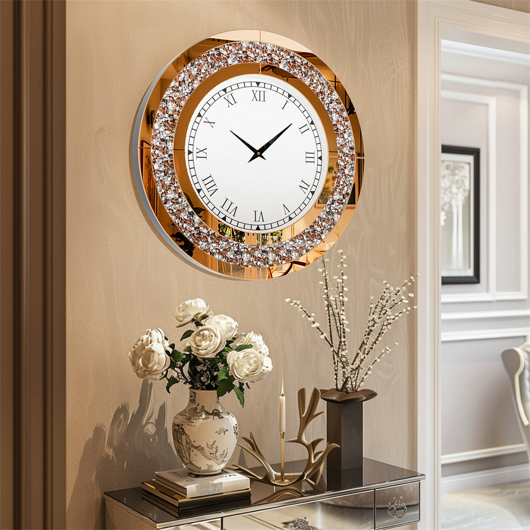 LUVODI Luxury Diamond | Large Wall Clock – Crystal Bezel Statement