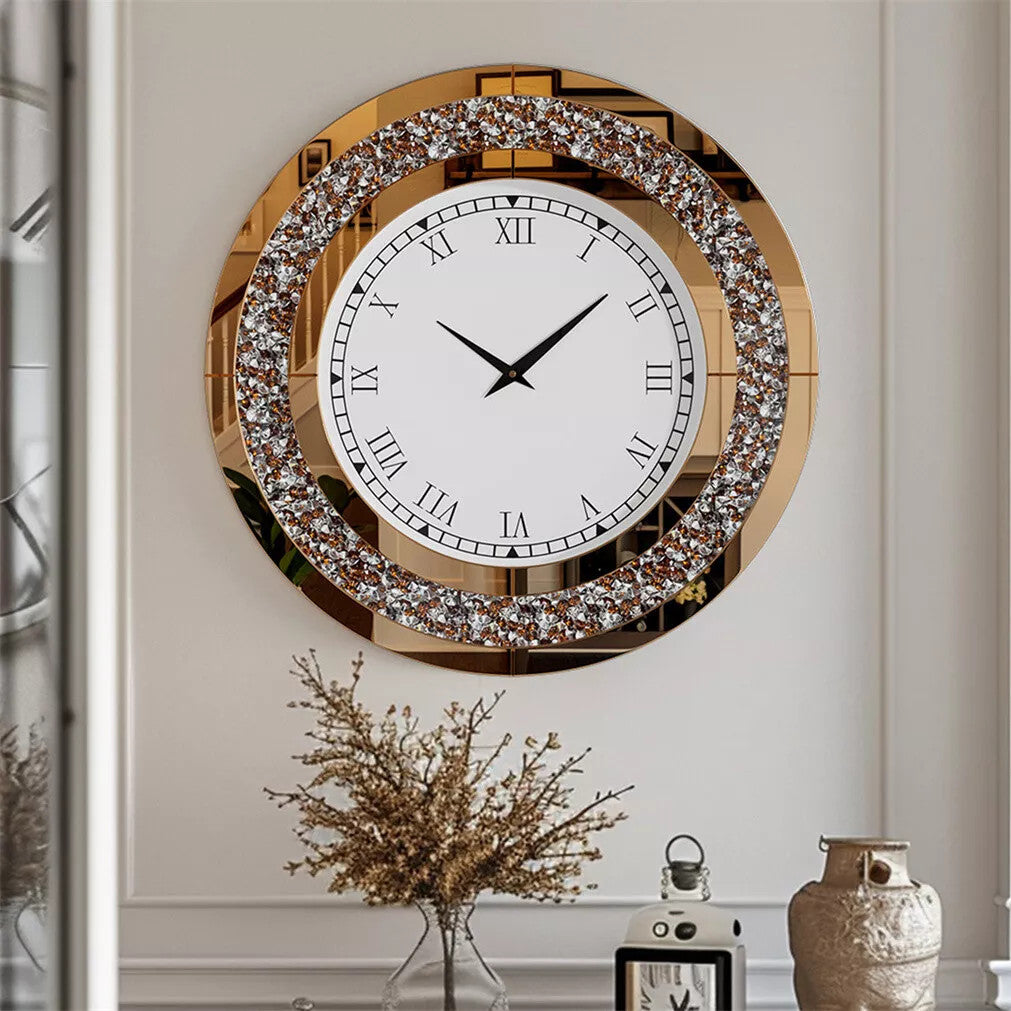 LUVODI Luxury Diamond | Large Wall Clock – Crystal Bezel Statement