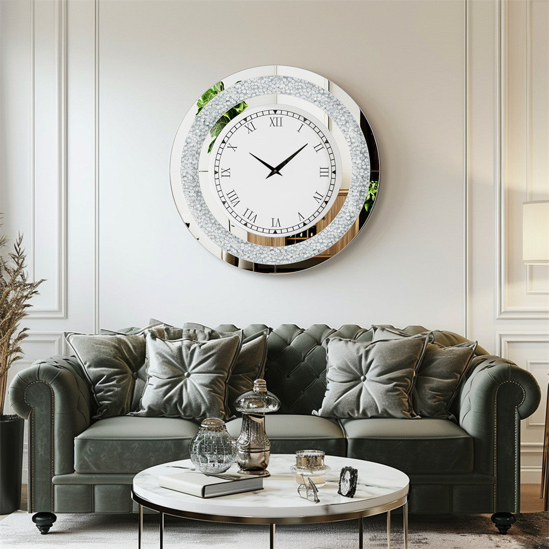 LUVODI Luxury Diamond | Large Wall Clock – Crystal Bezel Statement