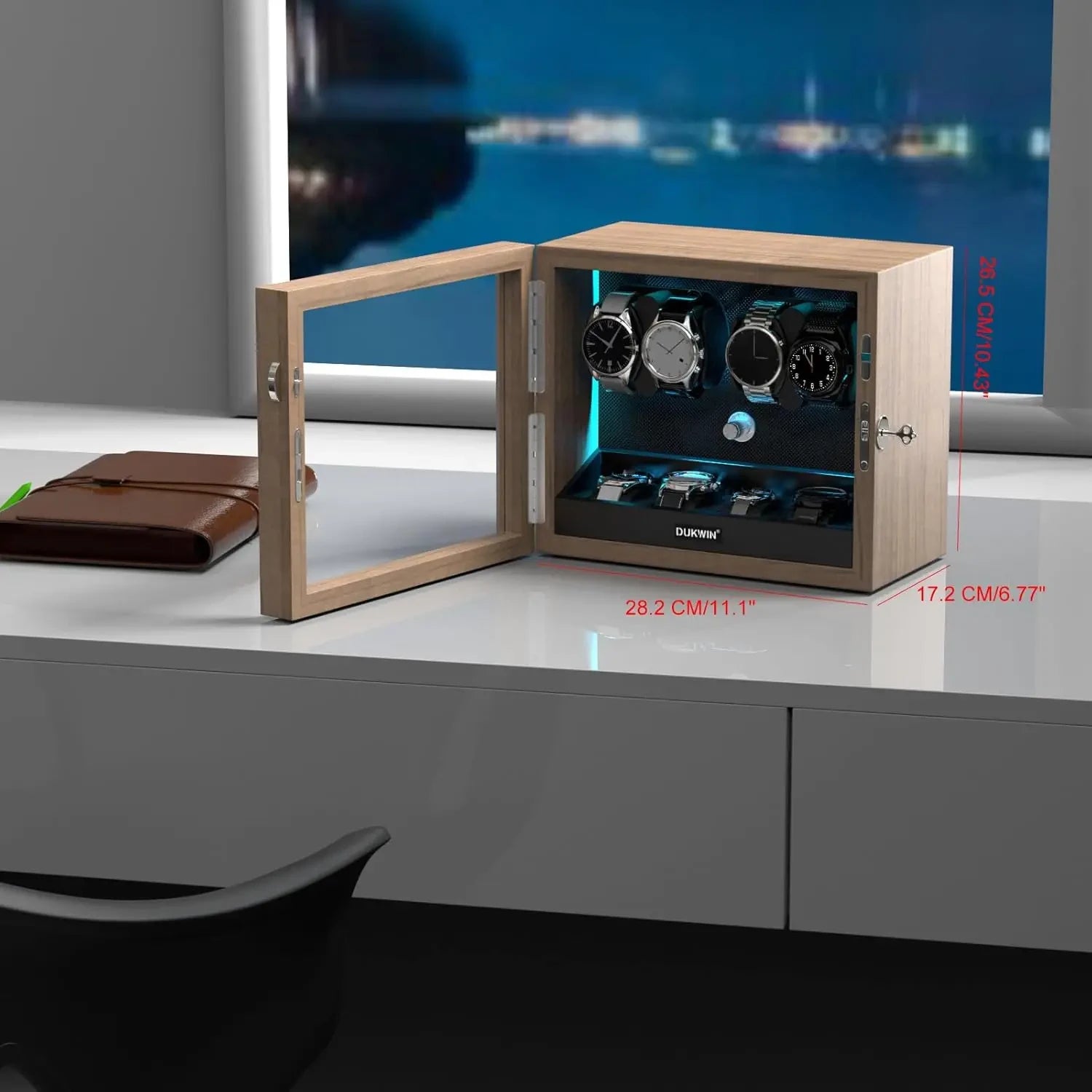 G-Winder 4X4 Automatic Watch Winder - Luxury Watch Storage by Wclocks - automatic watch winder, Black, Brown luxury design