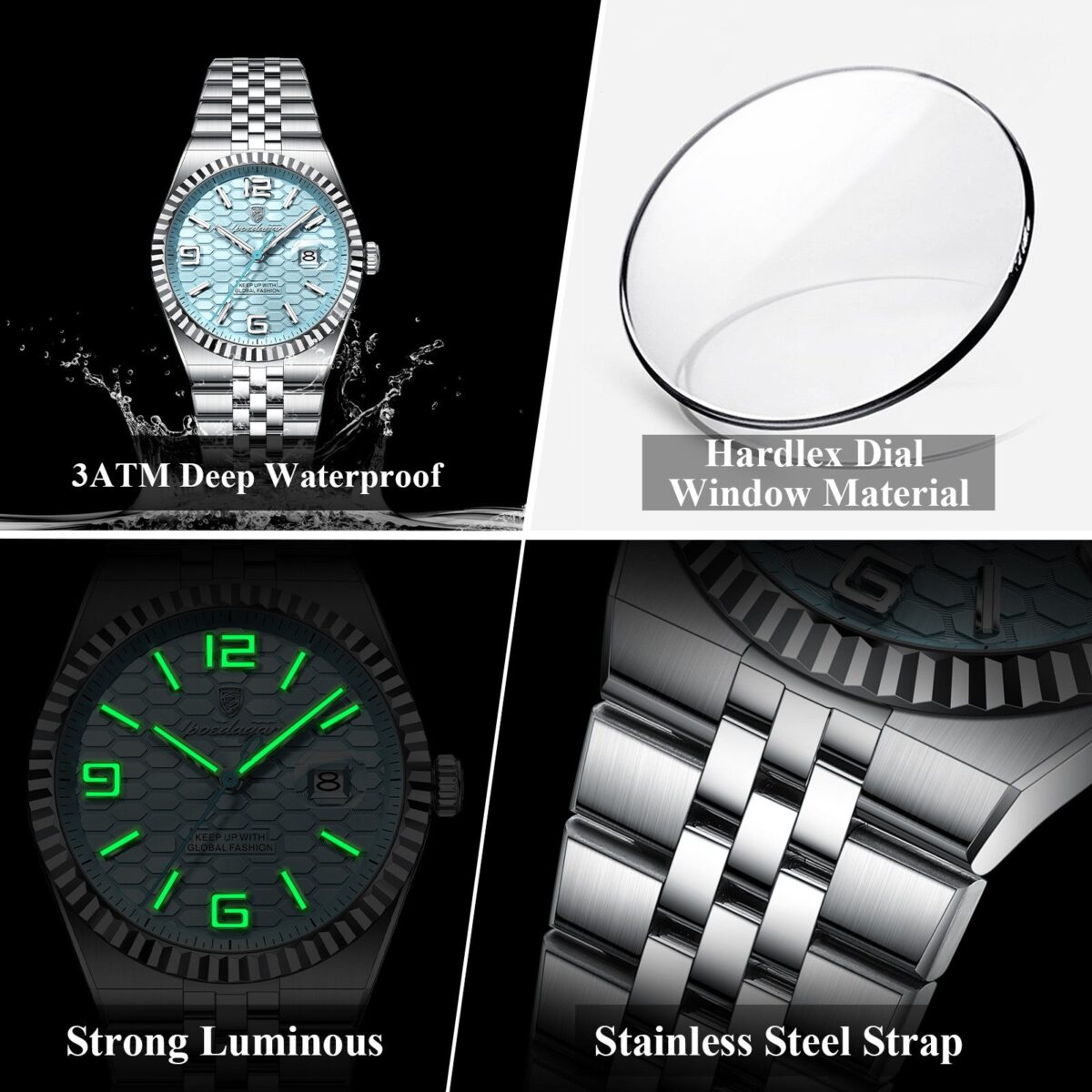 POEDAGAR Class Land Two-Tone | Luxury Quartz Watch – 41mm