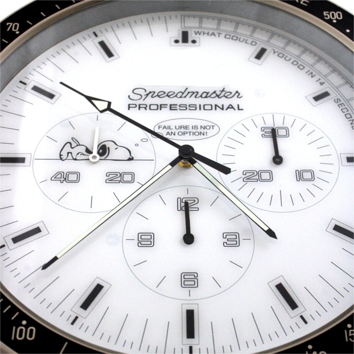 Moon Mission Black & White | Large Wall Clock – Racing Chrono Style