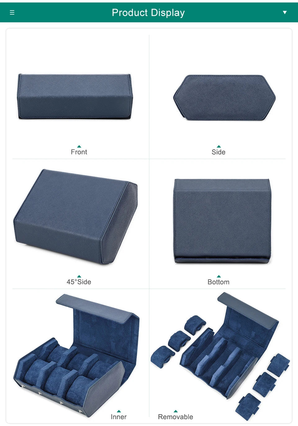 LuxOcta Saffiano 6 | Uhrenbox für 6 Uhren – Saffiano-Leder