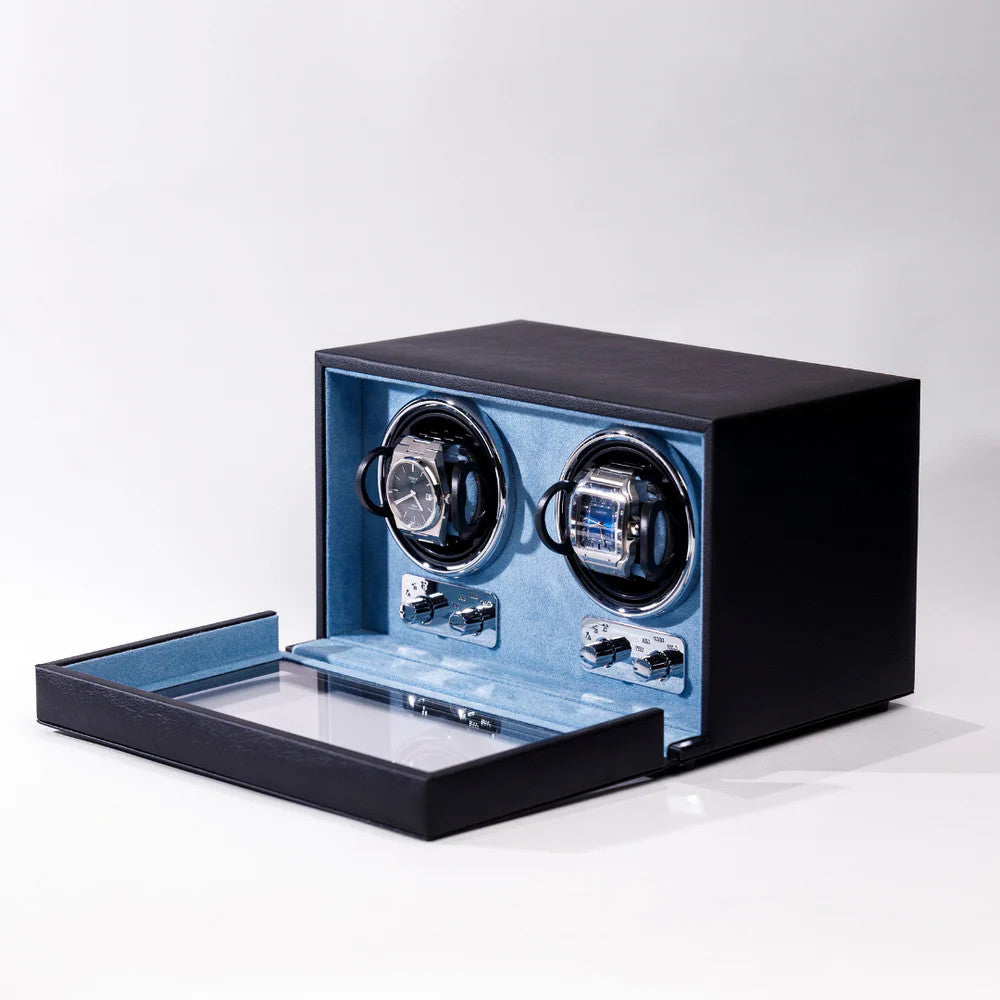 W-Winder Pro Dual 2 Watch Automatic Watch Winder - Luxury Watch Storage by Wclocks - 2 watch winder, Black, Green luxury design
