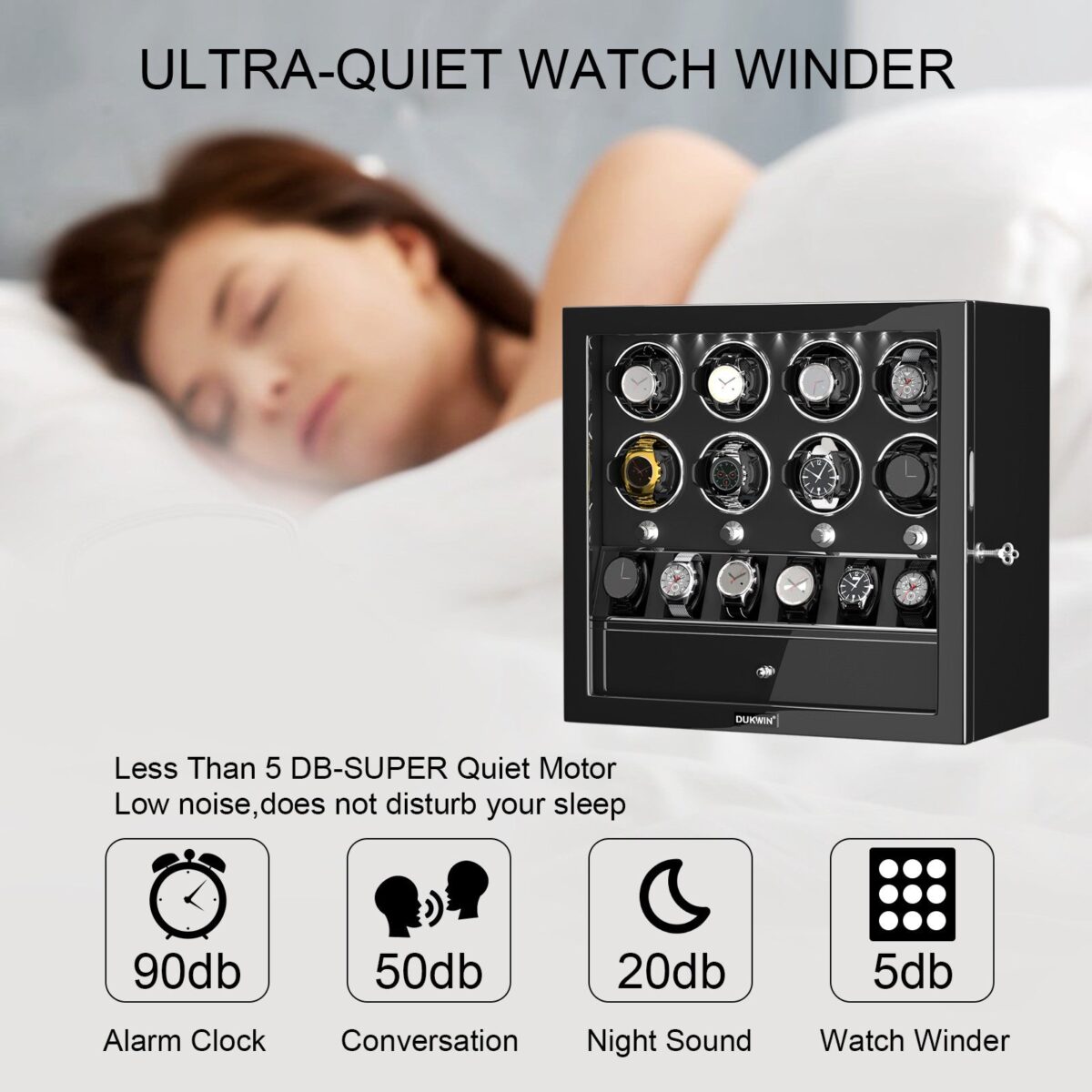 W-Winder Prestige | 8+6 Watch Automatic Winder – Premium Cabinet