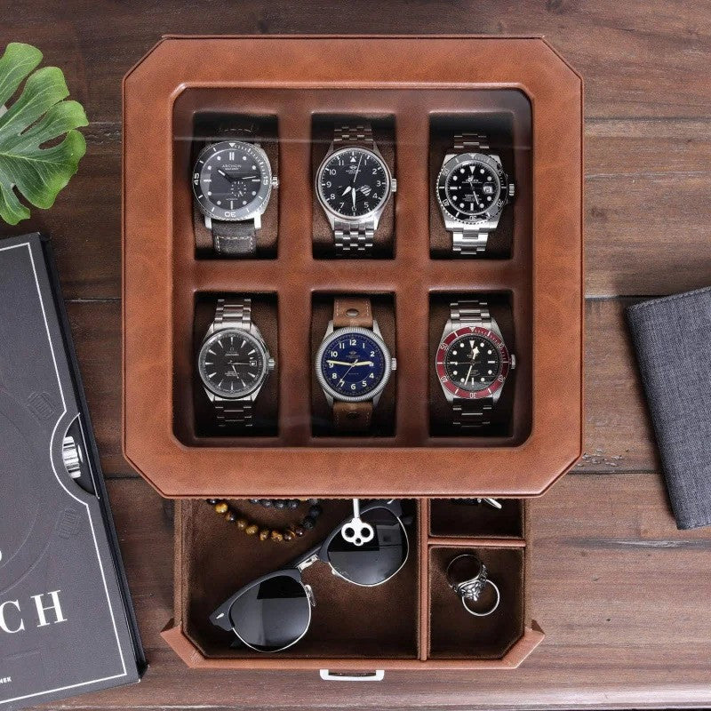 W-Riviera Valet | 6-Slot Watch Box – Premium Valet Style