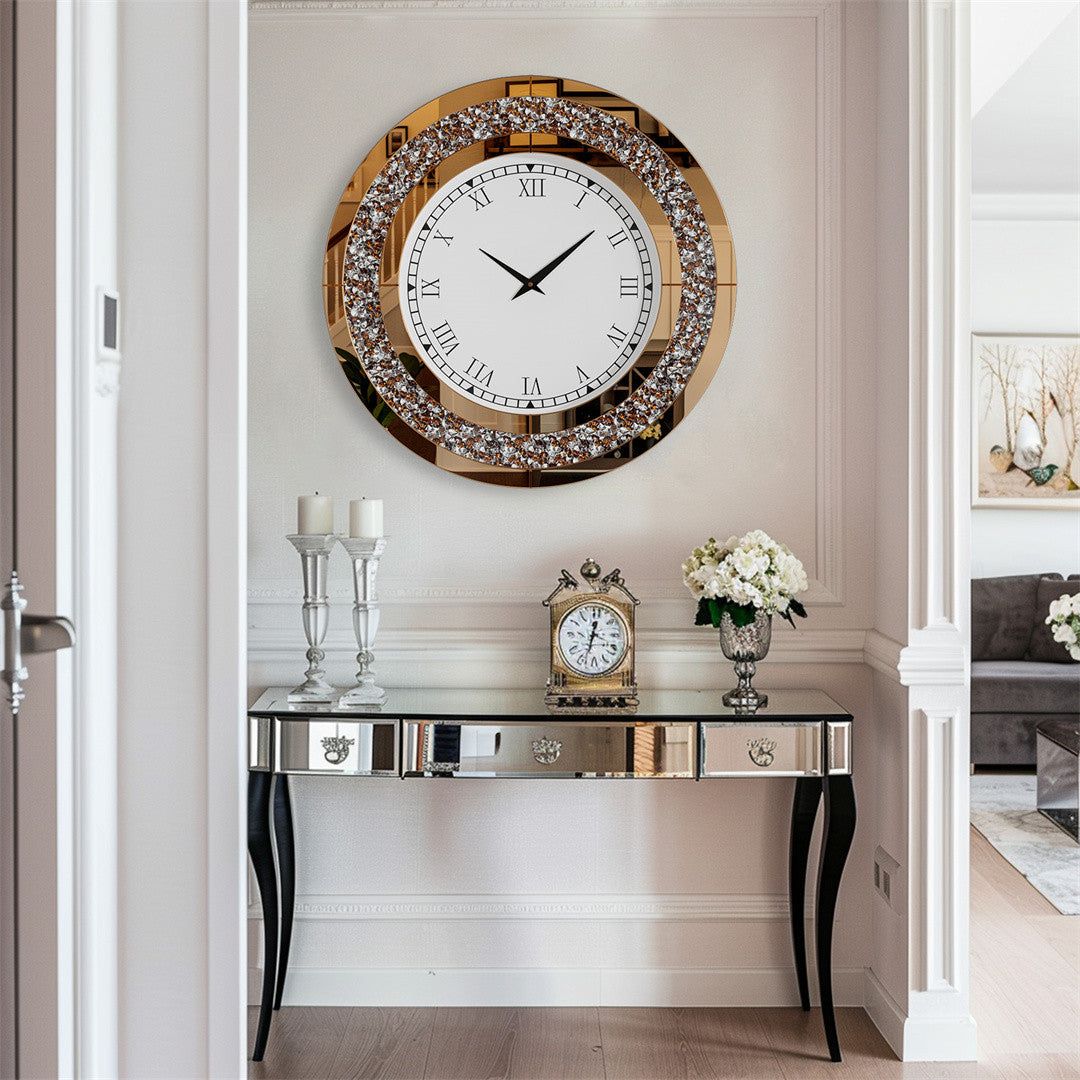 LUVODI Luxury Diamond | Large Wall Clock – Crystal Bezel Statement