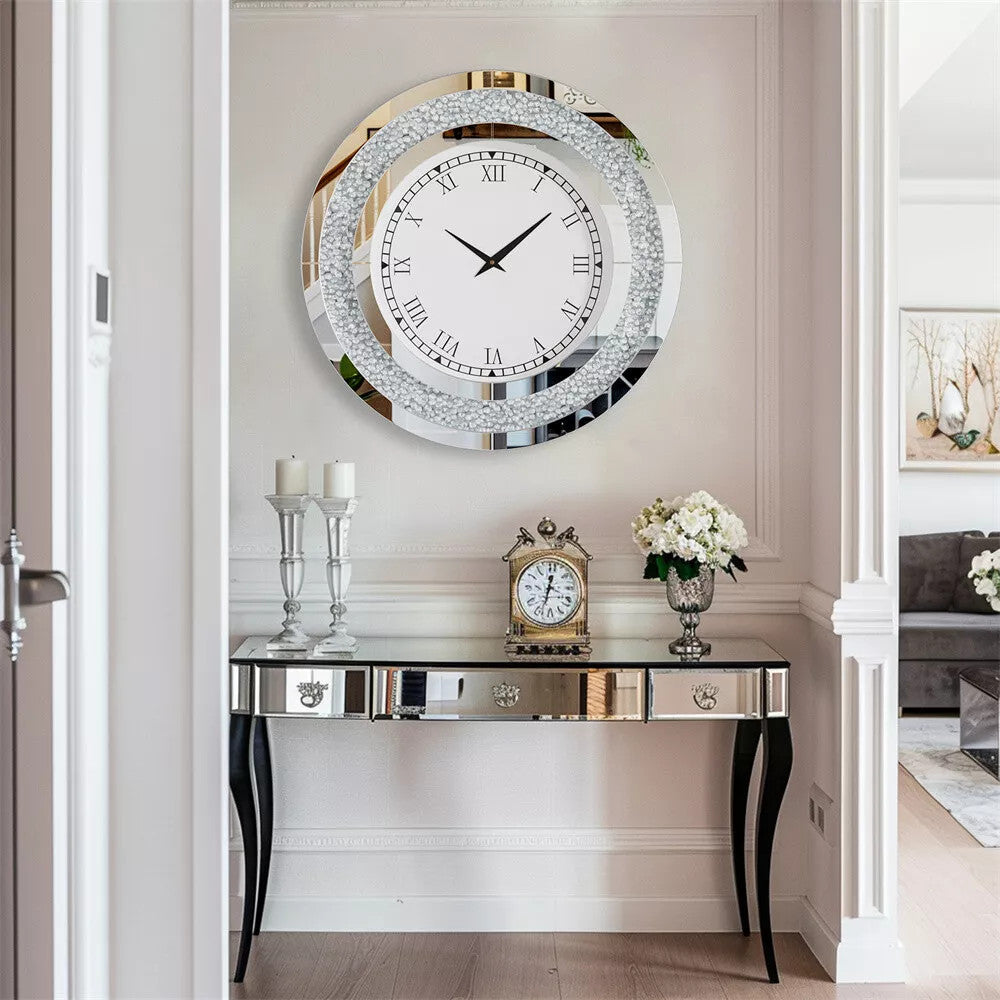 LUVODI Luxury Diamond | Large Wall Clock – Crystal Bezel Statement