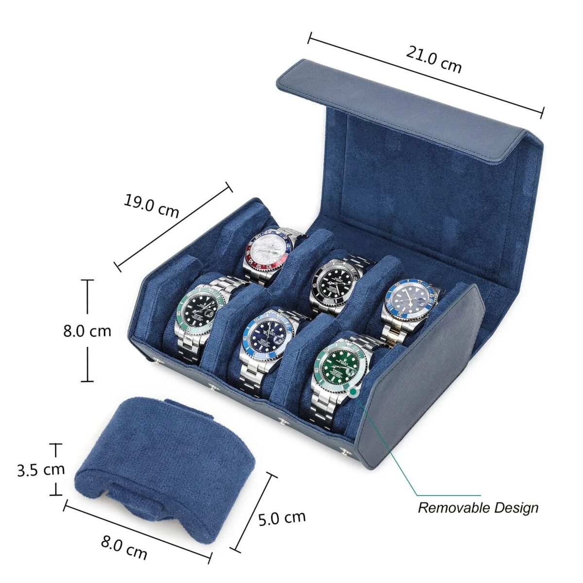 LuxOcta Saffiano 6 | Uhrenbox für 6 Uhren – Saffiano-Leder