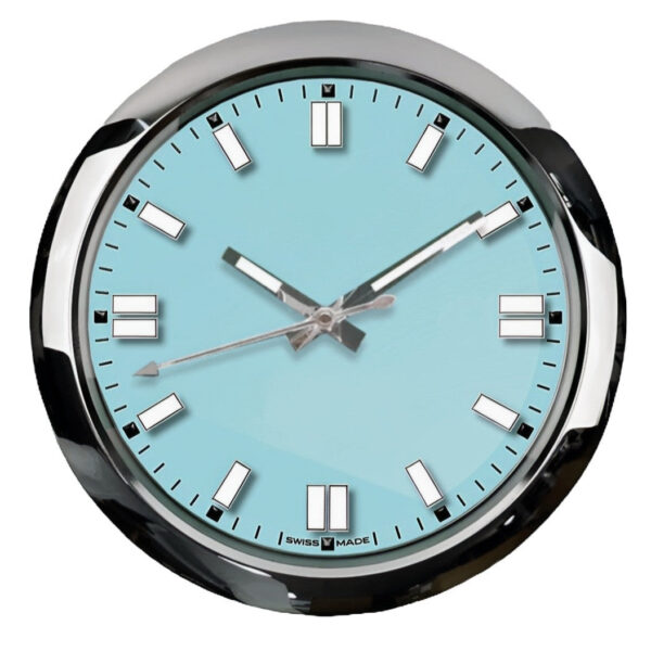 Perpetual Turquoise | Luxury Wall Clock – Turquoise Blue Dial