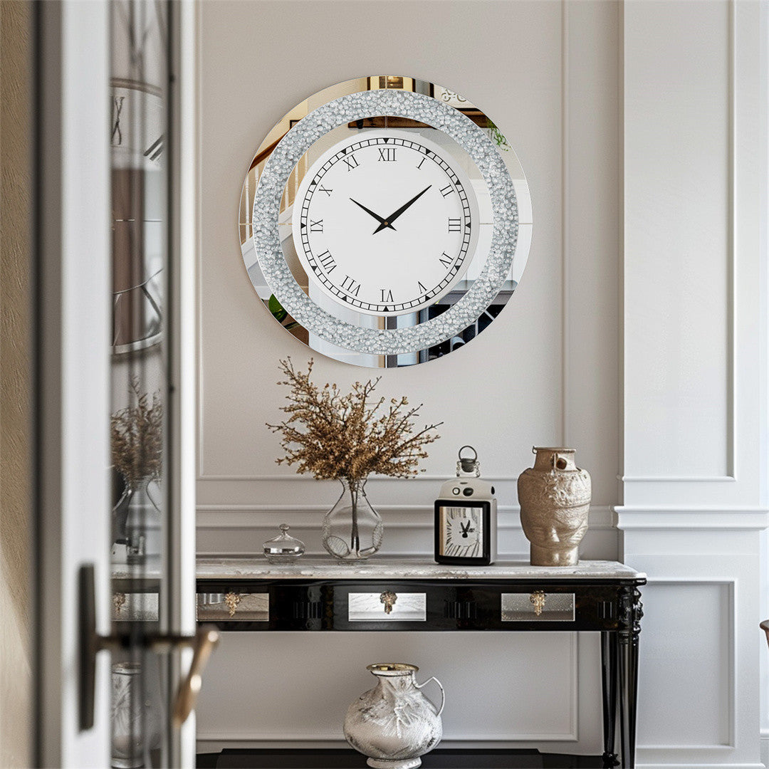 LUVODI Luxury Diamond | Large Wall Clock – Crystal Bezel Statement