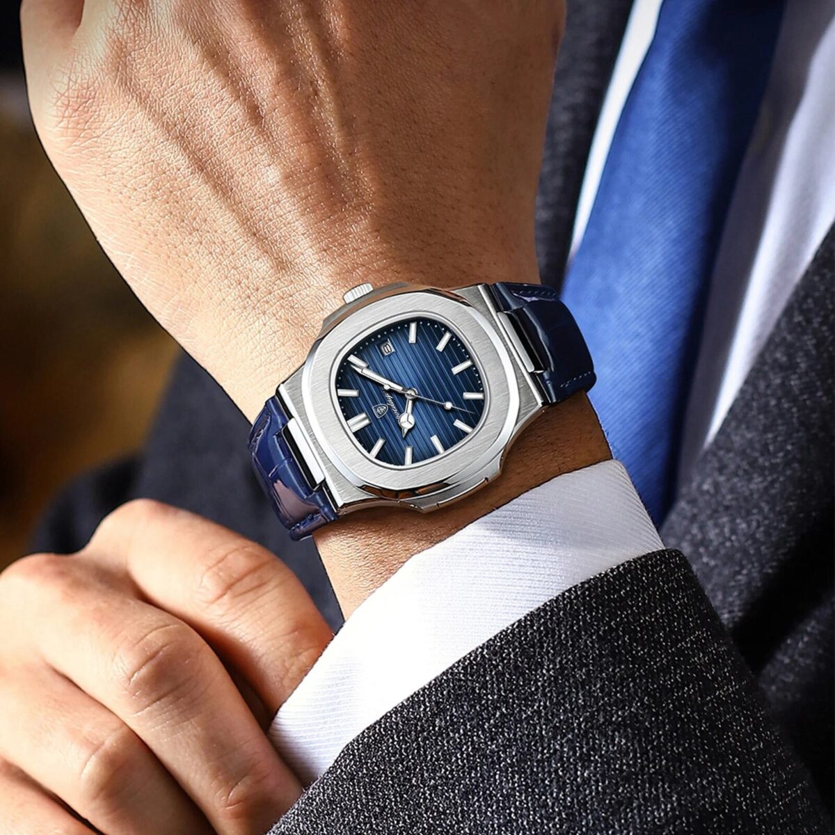 POEDAGAR Nautic Leather | Quartz Sport Watch – 40mm