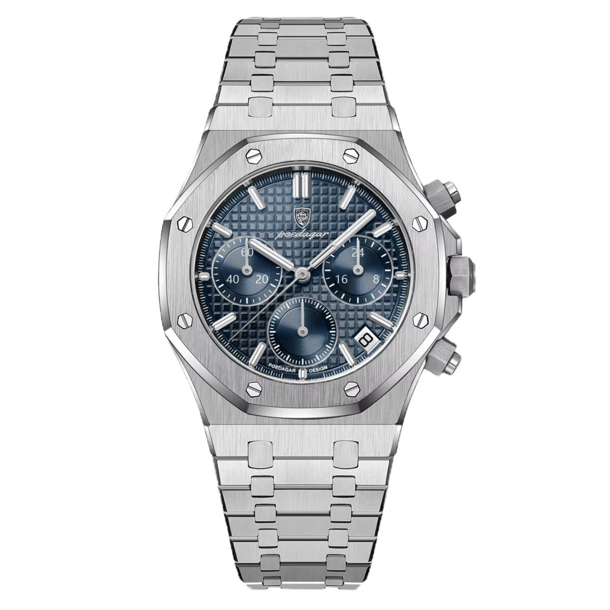 POEDAGAR Octagon Chrono | Chronograph Quartz Watch – 42mm