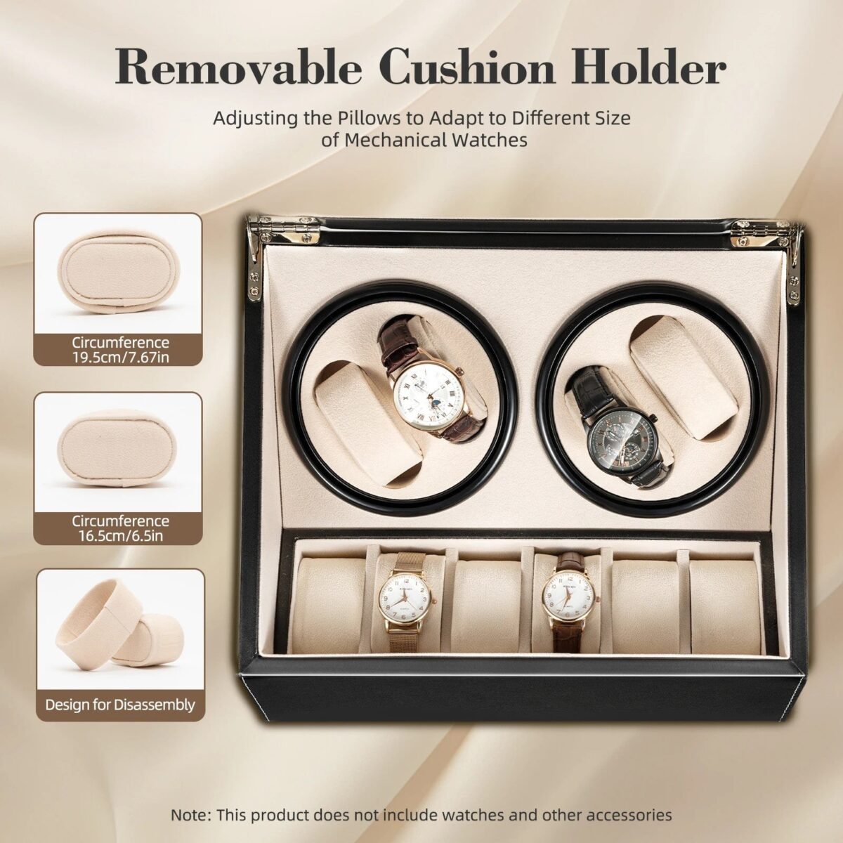 ChronoWhirl 4+6 Deluxe | 4-Watch Automatic Winder – Safe Storage