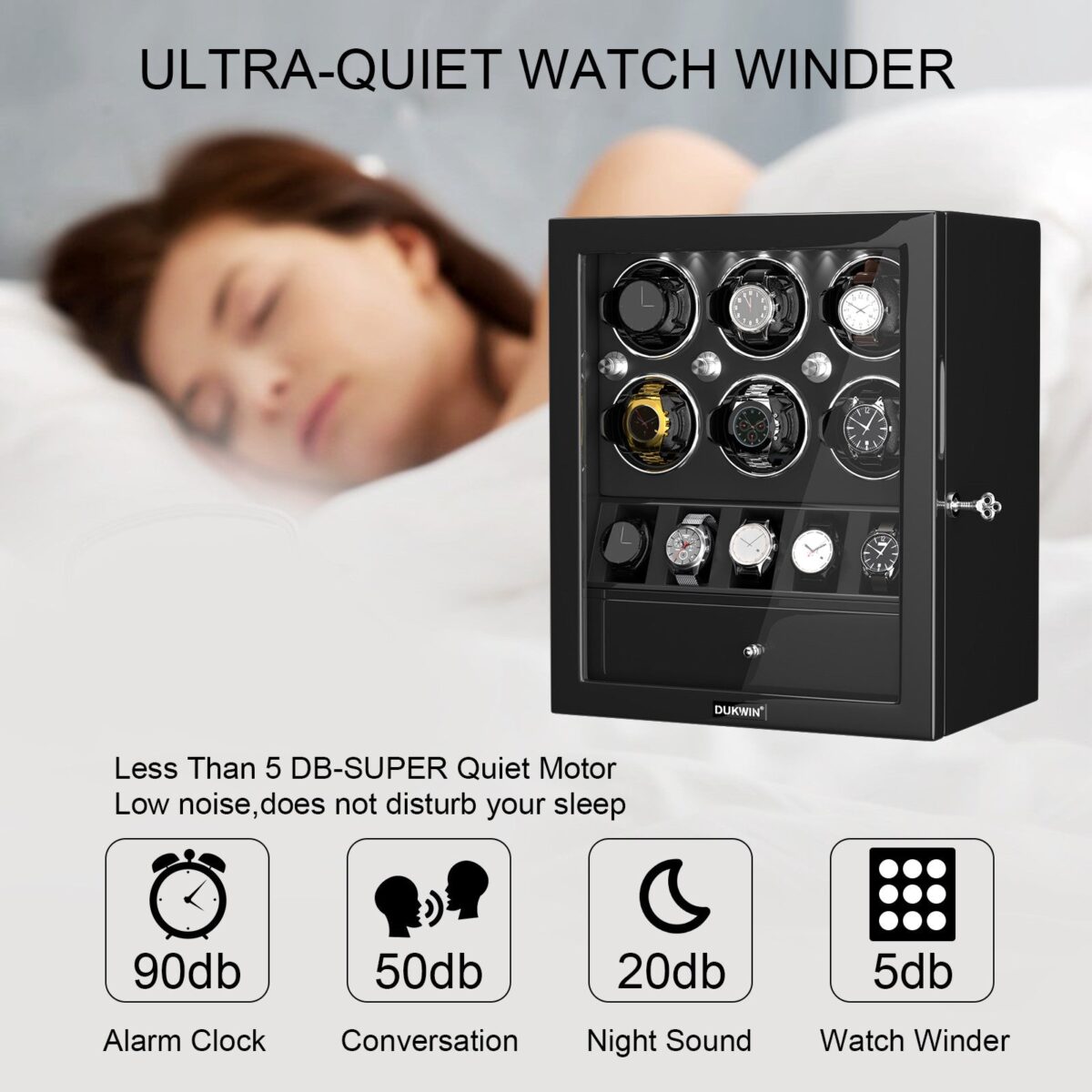 W-Winder Prestige | 6+5 Watch Automatic Winder – Premium Cabinet