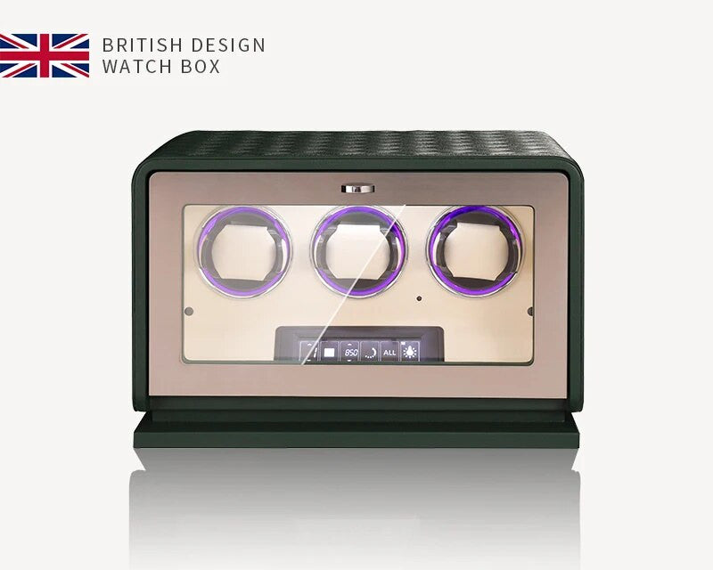 EleganceCraft Trio | 3-Watch Automatic Winder – Premium Wood