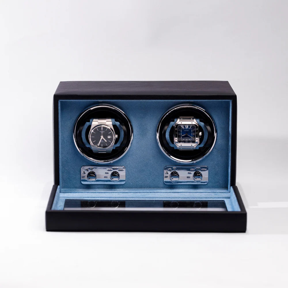 W-Winder Pro Dual 2 Watch Automatic Watch Winder - Luxury Watch Storage by Wclocks - 2 watch winder, Black, Green luxury design