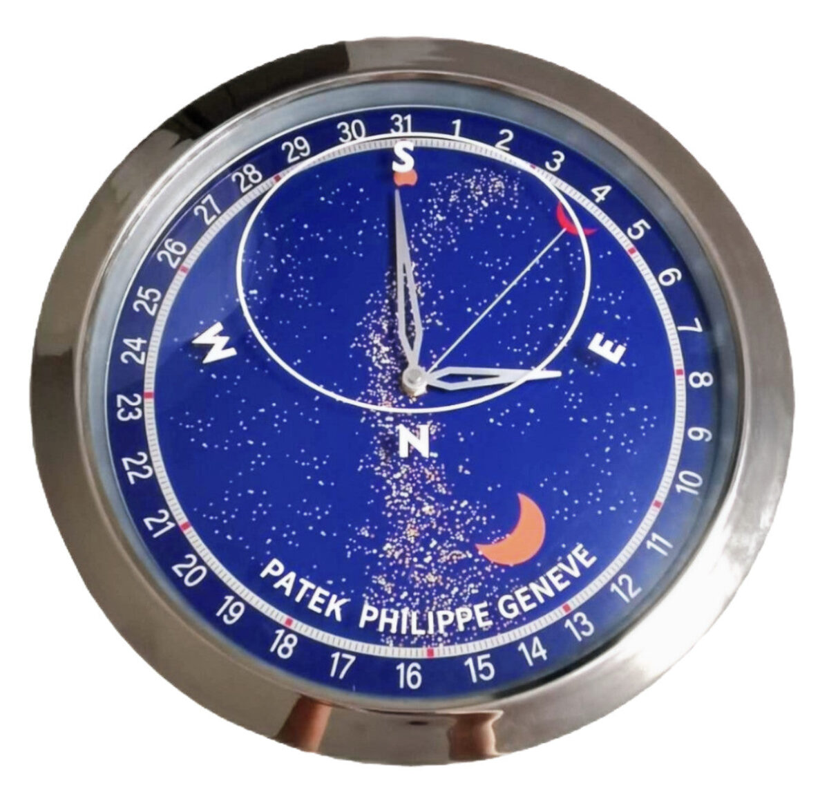 Astronomical Blue | Large Luxury Wall Clock – Grand Complication Style