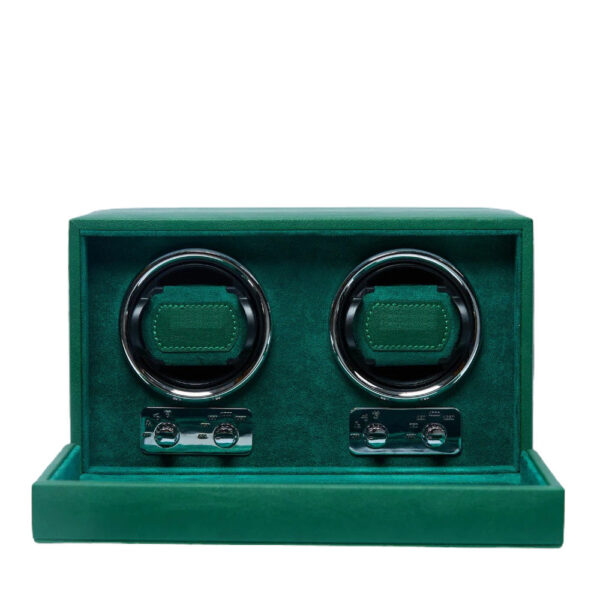 W-Winder Pro Dual 2 Watch Automatic Watch Winder - Luxury Watch Storage by Wclocks - 2 watch winder, Black, Green luxury design