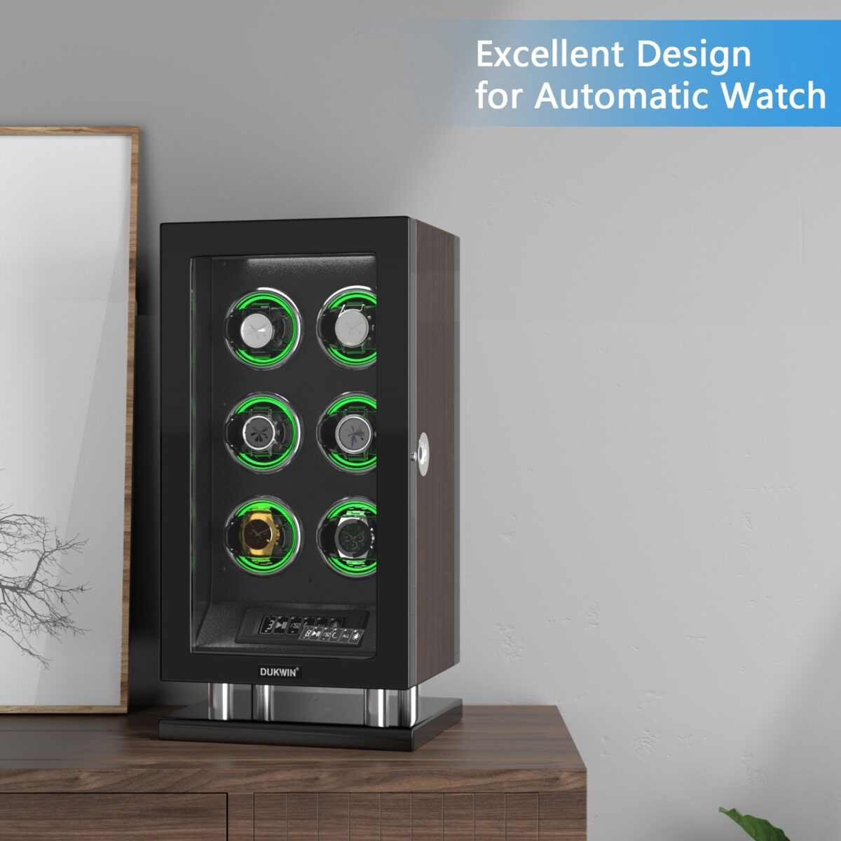 WFP Winder 6 | 6-Watch Automatic Winder – Wood & Leather