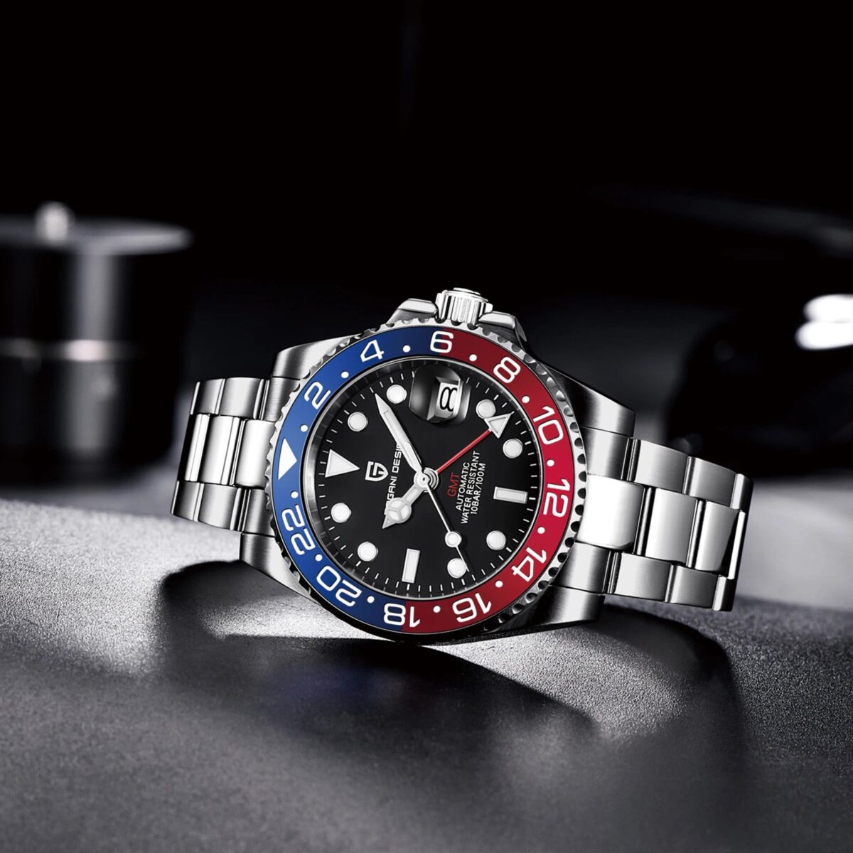PAGANI Red & Blue GMT | Automatic GMT Watch – 40mm