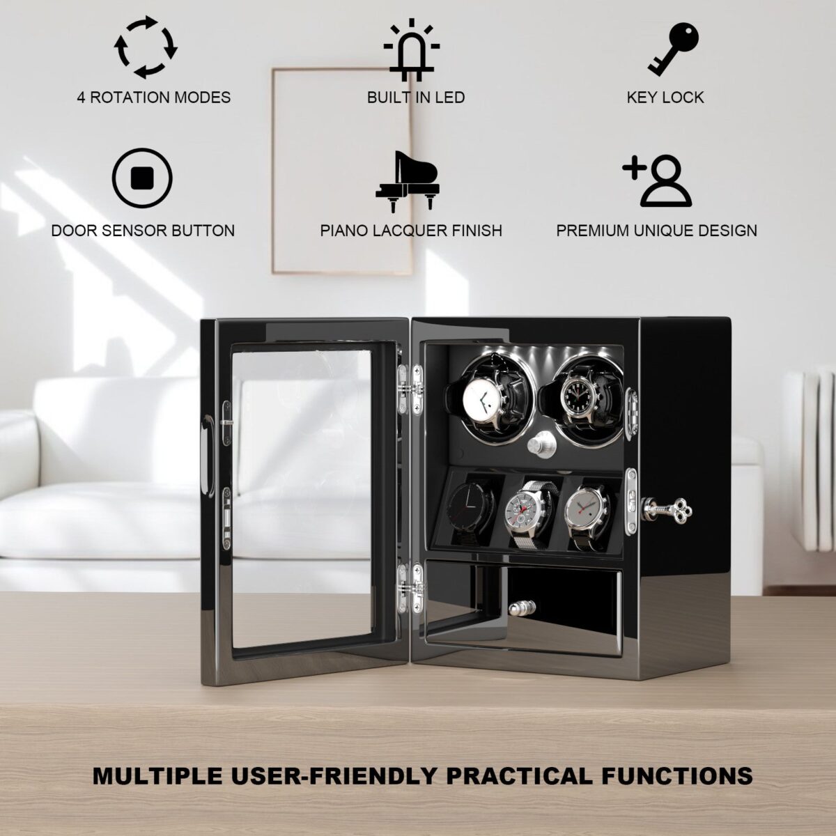 W-Winder Prestige Duo | 2-Watch Automatic Winder – Premium Display