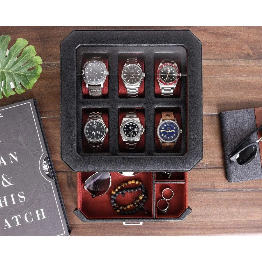 W-Riviera Valet | 6-Slot Watch Box – Premium Valet Style