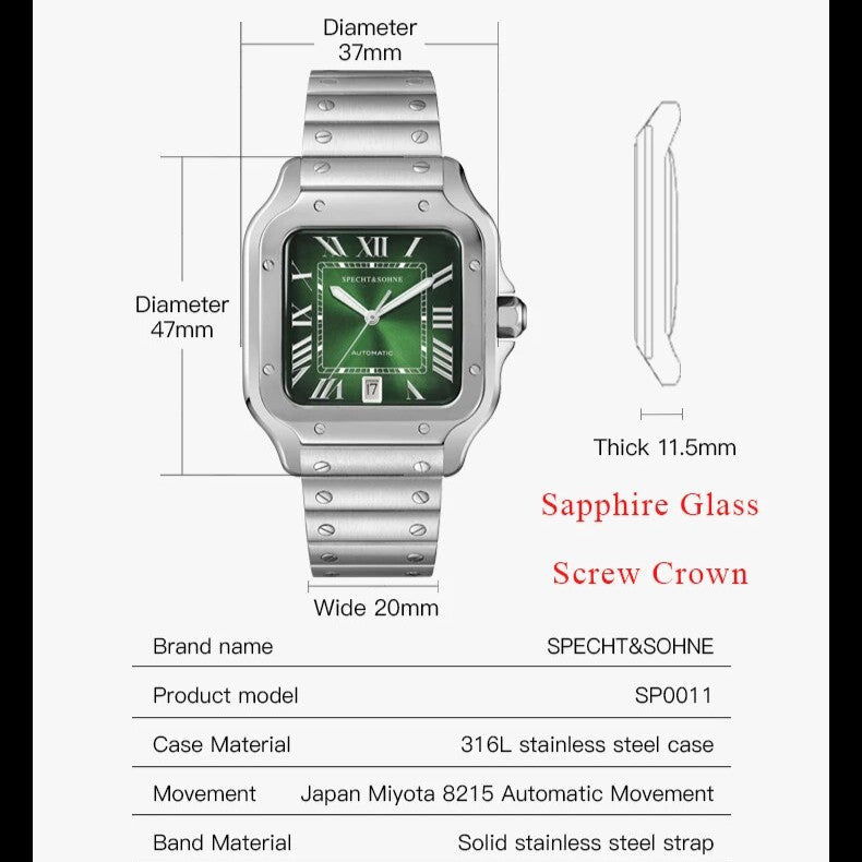 Aviator Square Steel | Automatic Watch – 40mm