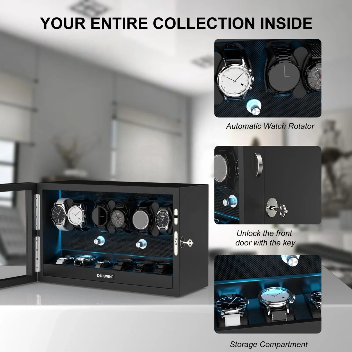 G-Winder Six | 6-Watch Automatic Winder – Premium Storage