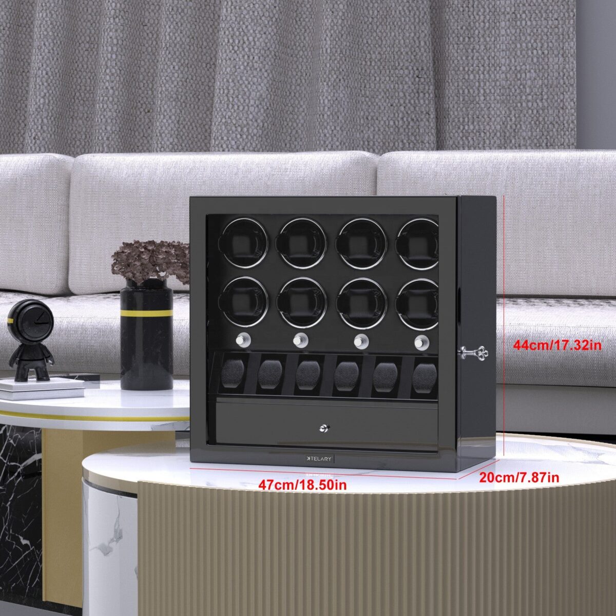 W-Winder Prestige | 8+6 Watch Automatic Winder – Premium Cabinet