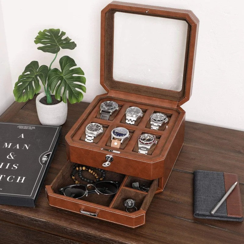 W-Riviera Valet | 6-Slot Watch Box – Premium Valet Style